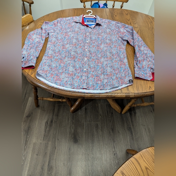 Franco Negretti long sleeve button down shirt. Colourful quality cotton fabric. - Picture 2 of 9